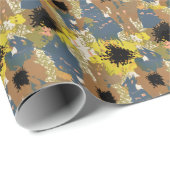 イエローオークル花模様 ラッピングペーパー (ロールコーナー)