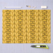 イエローオークレウィンター編み物ウールパターン 薄葉紙 (クラフト)