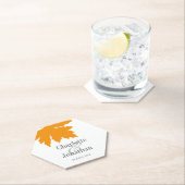 イエローオータムメイプルリーフ結婚ズ/婚約 ペーパーコースター (インサイチュ)