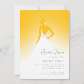 イエローオートクチュール結婚ズドレスブライダルシャワー 招待状 (正面)