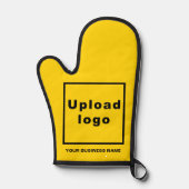 イエローオーブンミットのビジネス名とロゴ 鍋つかみ (正面)