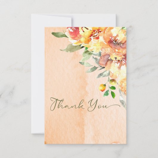 イエローオ素朴レンジ&ピーチバラズ結婚ズ サンキューカード (正面)