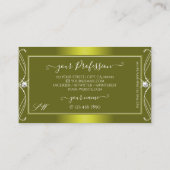 イエローオ華美リーブきらめくダイヤモンドイニシャル 名刺 (裏面)