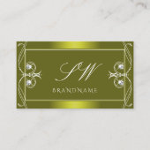 イエローオ華美リーブきらめくダイヤモンドイニシャル 名刺 (正面)