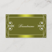 イエローオ華美リーブきらめくダイヤモンドオーナメント 名刺 (正面)