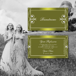 イエローオ華美リーブきらめくダイヤモンドオーナメント 名刺