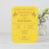 イエローカウボーイロデオ誕生日パーティーの招待 招待状 (スタンド正面)