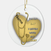 イエローカスタムハートオーナメント セラミックオーナメント (左)