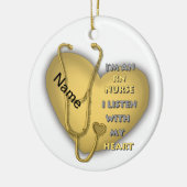 イエローカスタムハートRNナースオーナメント セラミックオーナメント (左)