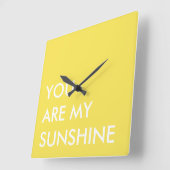 イエローカスタム文字アートアールユーズマイサンシャイン スクエア壁時計 (傾斜)