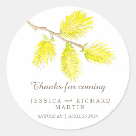 イエローカチ感謝していン春の結婚ステッカー ラウンドシール
