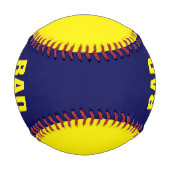 イエローカッコいい&ネイビー素晴らしいパパギフト 野球ボール (裏面)