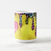 イエローカップとヒョウの斑点 コーヒーマグカップ (中央)