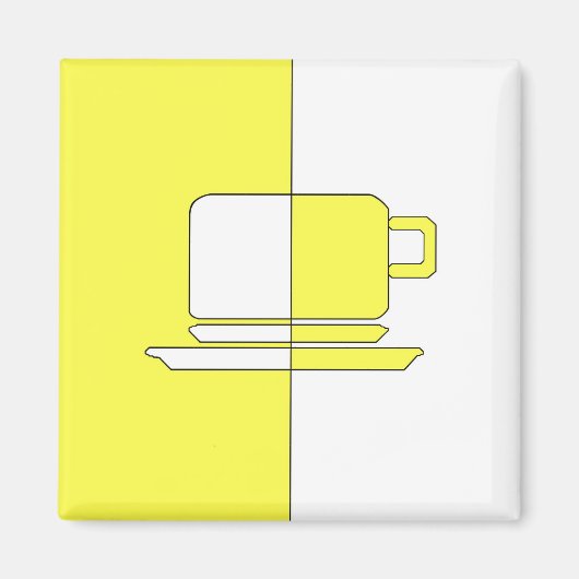 イエローカップとホワイトカップ マグネット (正面)