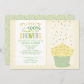 イエローカップケーキベビー振りかける招待状 招待状 (正面/裏面)