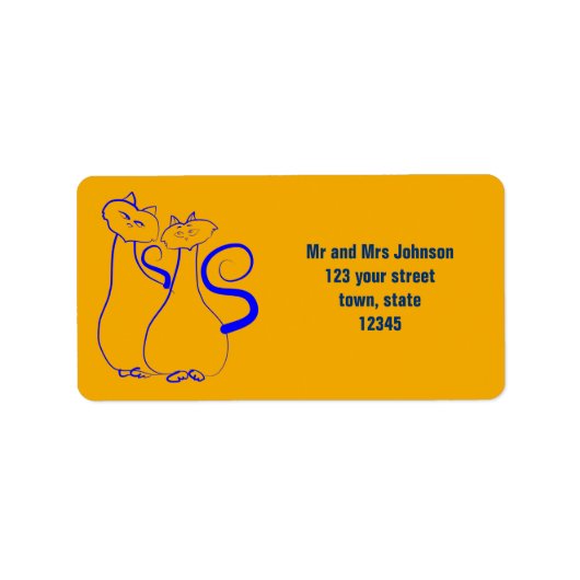 イエローカップル差出人住所 ラベル (正面)