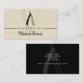 イエローカミソリのヘアカットグルーミング移動式床屋 名刺 (正面/裏面)