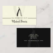 イエローカミソリの口ひげ髭はバーバーショップをトリム 名刺 (正面/裏面)