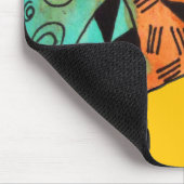 イエローカメレオン爬虫類アートドードルイラストレーション マウスパッド (コーナー)