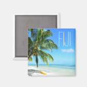 イエローカヤックのフィジービーチの正方形の文字マグネット マグネット (正面/裏面)