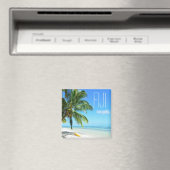 イエローカヤックのフィジービーチの正方形の文字マグネット マグネット (インサイチュ (食洗機))