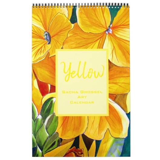 イエローカラーの水の色のアートカレンダーSacha Grossel カレンダー (カバー)