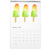 イエローカラーの水の色のアートカレンダーSacha Grossel カレンダー (2月 2027)