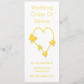 イエローカラーバタフライハート結婚式 プログラム (正面)