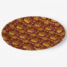 イエローカラーパップのシームレスパターンキングの冠