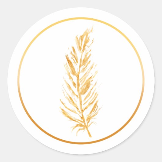 イエローカラーフェザースケッチ ラウンドシール (正面)