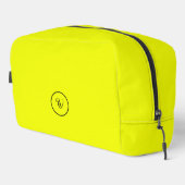 イエローカラー無地のネオンモノグラムモダントレンディー ドップキット (右コーナー)