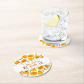 イエローカリフォルニアポピーパーソナライズされたズコースター ラウンドペーパーコースター (インサイチュ)