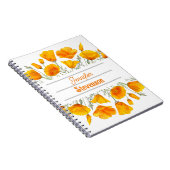 イエローカリフォルニアポピーパーソナライズされたズノートブック ノートブック (右側)