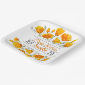 イエローカリフォルニアポピーパーソナライズされたズ紙プレート ペーパープレート (傾斜あり)