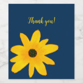 イエローカントリーサンフラワーフラワーカスタム文字 ワインラベル (シングルラベル)