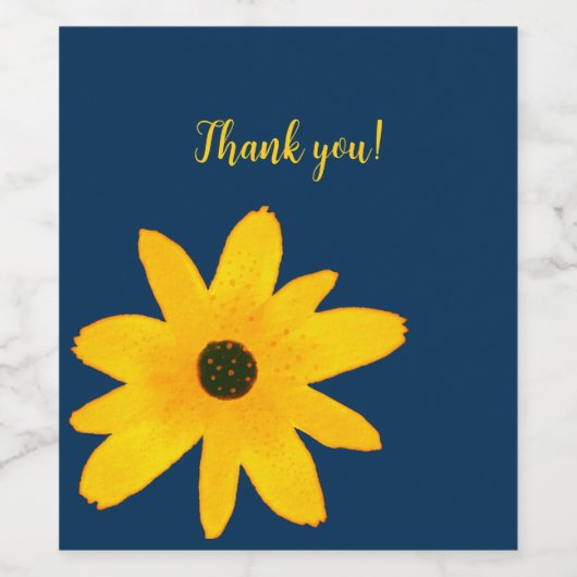 イエローカントリーサンフラワーフラワーカスタム文字 ワインラベル (シングルラベル)