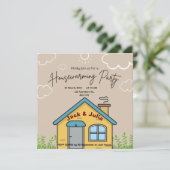 イエローカントリーハウス引っ越し祝いパーティーパーティの招待状 招待状 (スタンド正面)