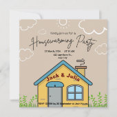 イエローカントリーハウス引っ越し祝いパーティーパーティの招待状 招待状 (正面)