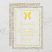 イエローカントリーバーラップ結婚式招待状 招待状 (正面/裏面)