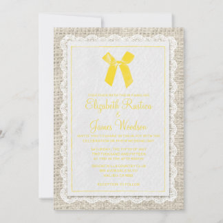 イエローカントリーバーラップ結婚式招待状 招待状
