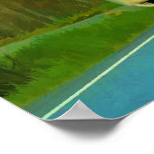 イエローカーゴトラック高速道路運転芸術ポスター ポスター (角)