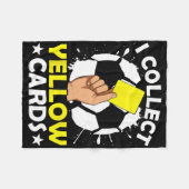 イエローカードを集めるサッカー フリースブランケット (正面(横))