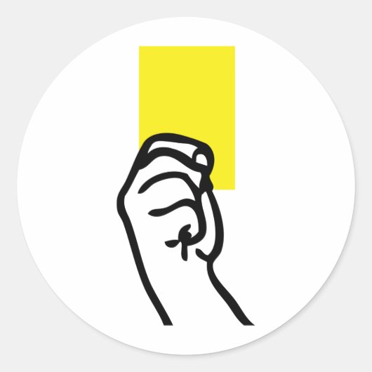 イエローカードサッカー ラウンドシール (正面)