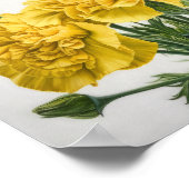 イエローカーネーション花アートプリントポスター ポスター (角)