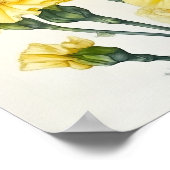 イエローカーネーション花アートプリントポスター ポスター (角)