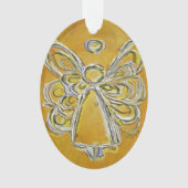 イエローガーディアンジェルギフトホリデイオーナメント オーナメント (正面)