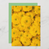 イエローガーデンアスター完璧な色の夏の花 招待状 (正面/裏面)