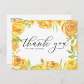 イエローガーデンバラス結婚フレームありがとう ポストカード (正面/裏面)