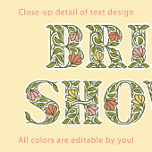 イエローガーデンパーティーブライダルシャワー招待 招待状