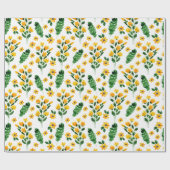 イエローガーデンフラワーウォーターの色のパターン ラッピングペーパー (フラット)